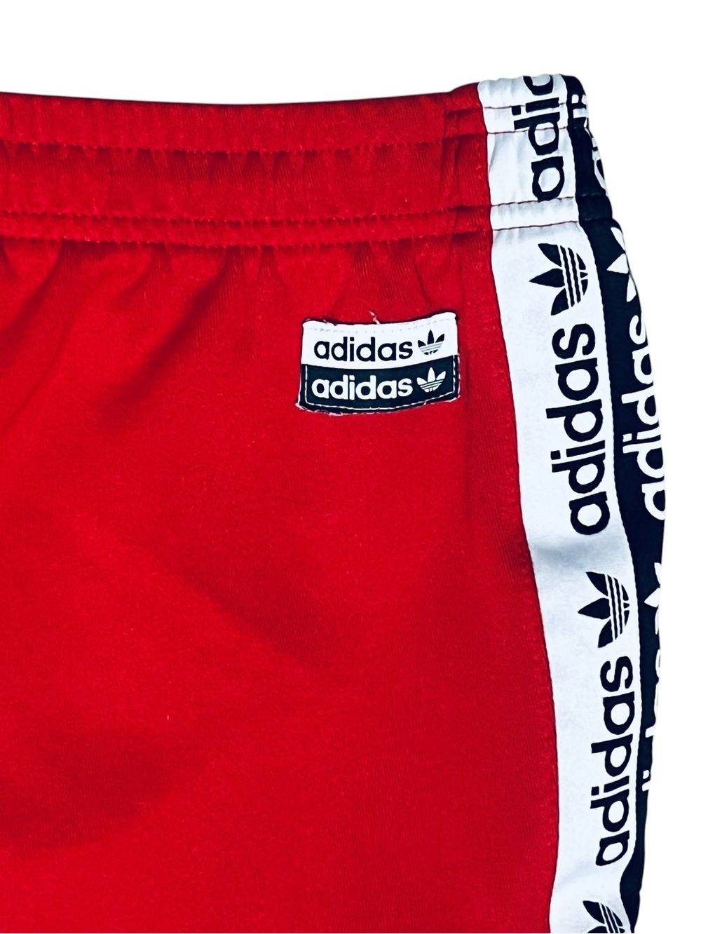 Adidas Men's Joggers Track Pants Red Vertical/Logo Zip Pockets Sz L - Picture 8 of 16